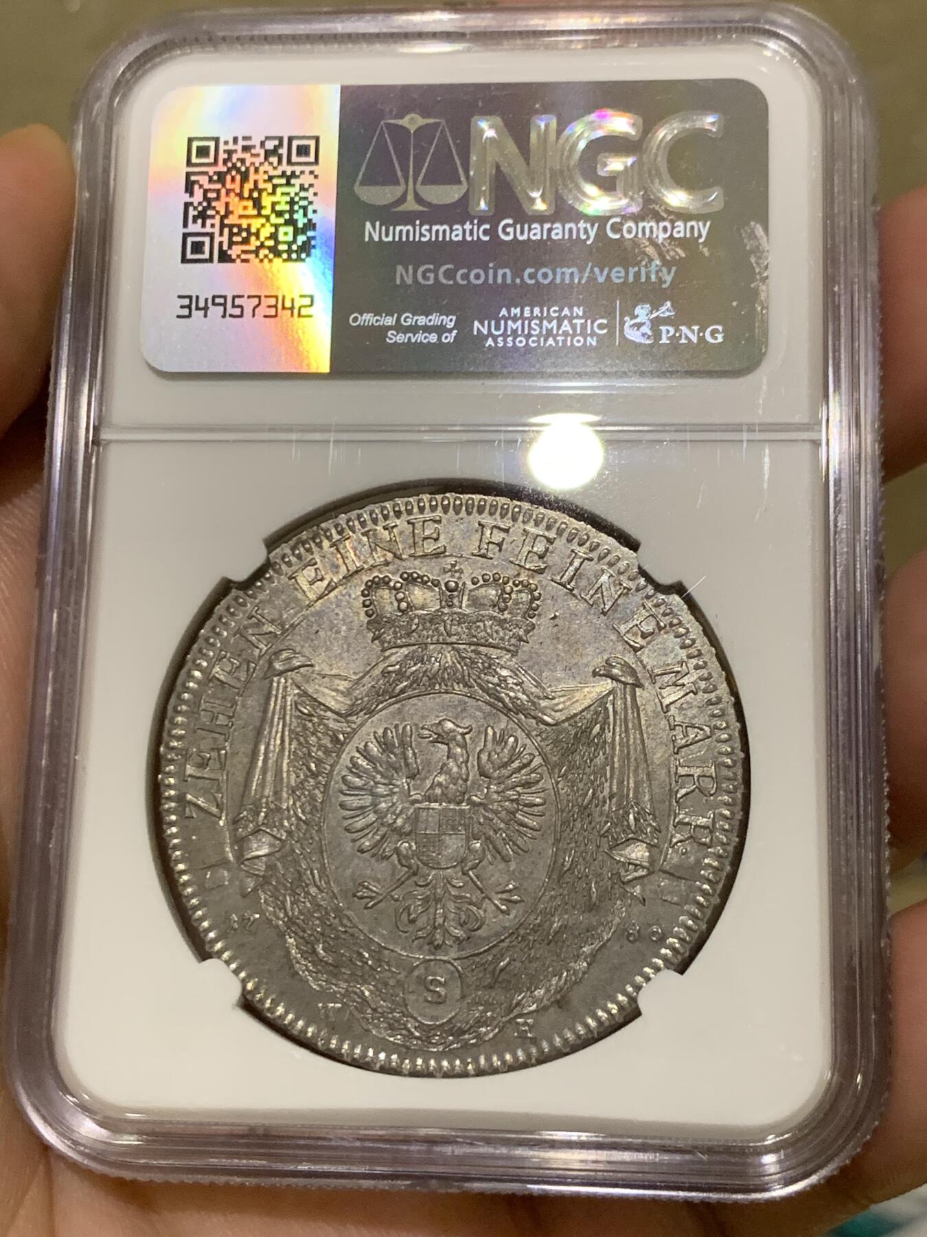 《竞宝斋》第417场 周日，周一，2场连拍 （全场包邮） 唯一冠军分 NGC MS64 德国 勃兰登堡-安斯巴赫侯爵领 1780 查尔斯·亚历山大 泰勒大银币