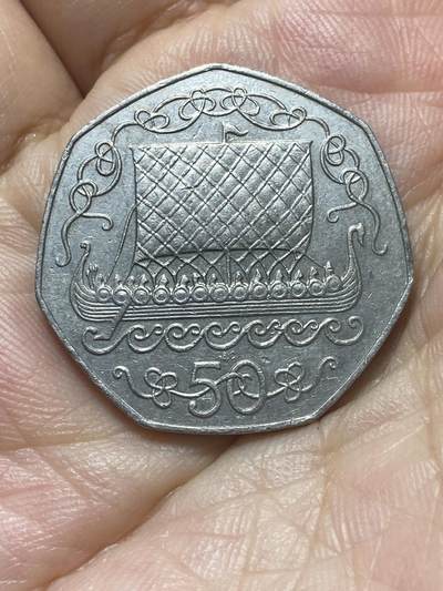 2025年第八十八场(总第一百一十四场）外国好品散币(免佣金) - 少见–英属马恩岛🇮🇲1982年50便士(十进制第四套流通硬币，大型半身像版)
