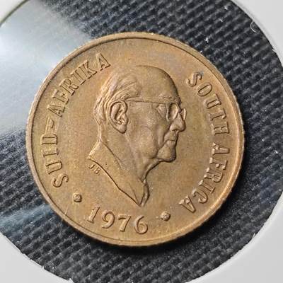 KK钱币收藏小铺 第333期 2月预留时间 周末发货 -  1976南非一分铜币 好品