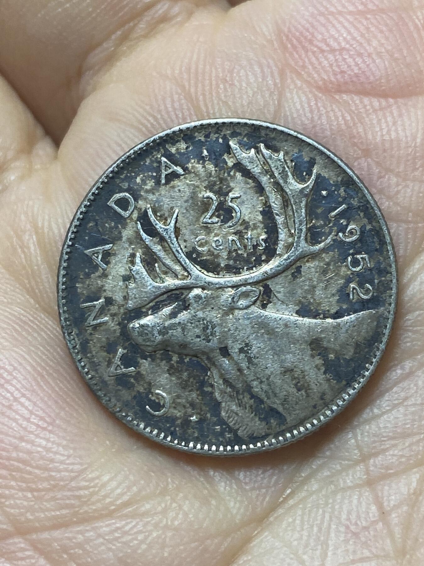 2025年第八十八场(总第一百一十四场）外国好品散币(免佣金) 加拿大🇨🇦1952年25分银币(乔治六世第二版，800高银)
