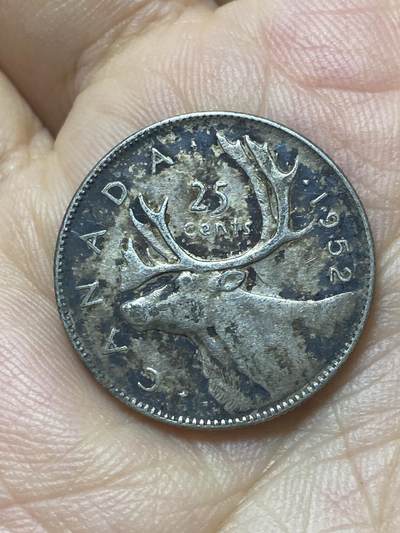 2025年第八十八场(总第一百一十四场）外国好品散币(免佣金) - 加拿大🇨🇦1952年25分银币(乔治六世第二版，800高银)