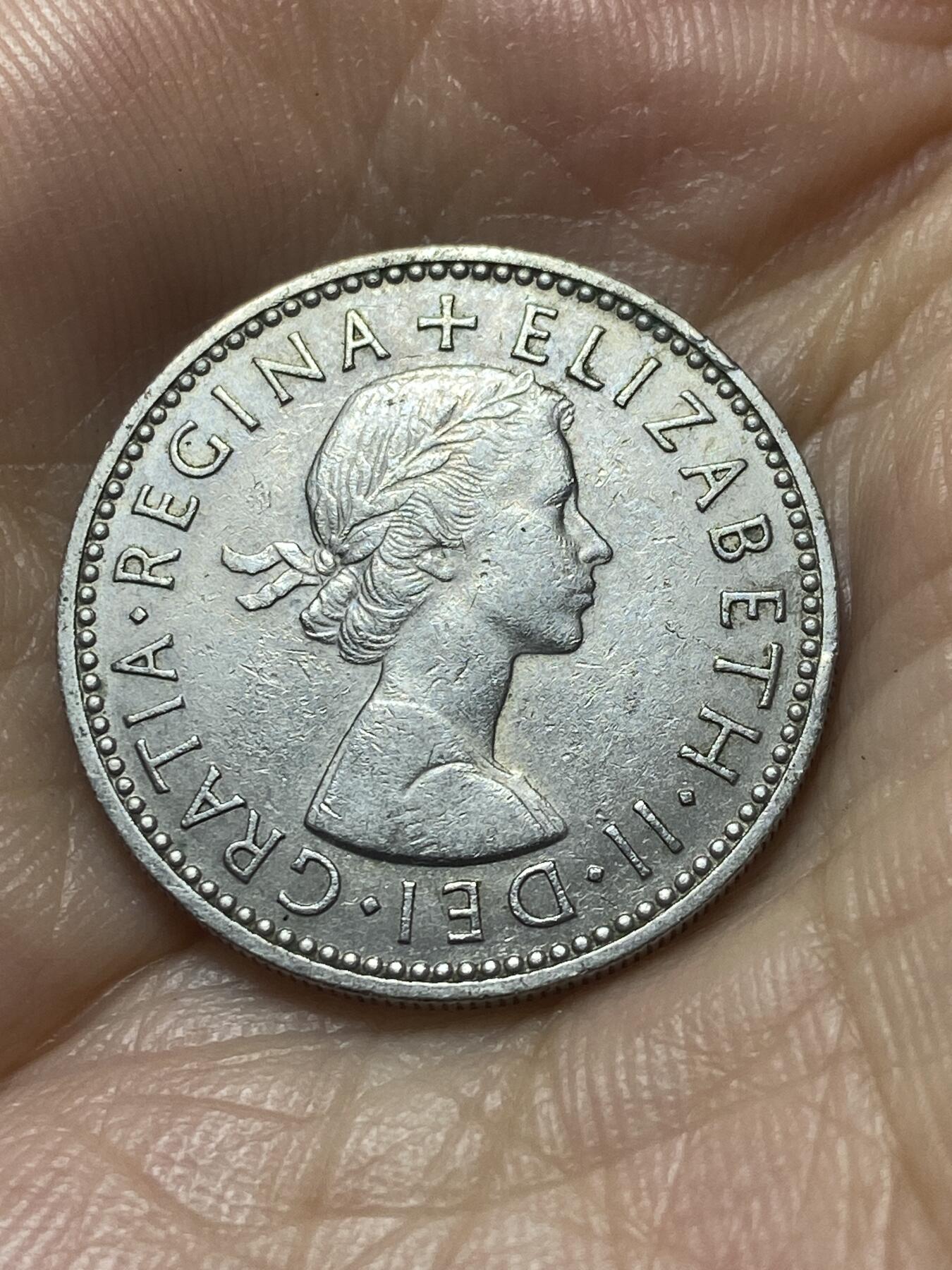 2025年第八十八场(总第一百一十四场）外国好品散币(免佣金) 英国🇬🇧1960年1先令(伊丽莎白二世青年桂冠第二版，苏格兰盾徽版)