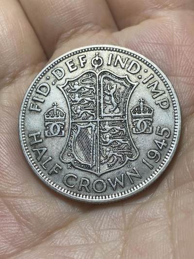 2025年第八十八场(总第一百一十四场）外国好品散币(免佣金) - 英国🇬🇧1945年半克朗银币(乔治六世第一版，500银)