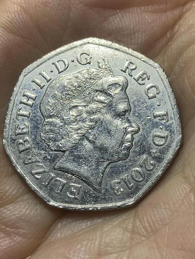 2025年第八十八场(总第一百一十四场）外国好品散币(免佣金) 英国🇬🇧2013单年份50便士(英国画家、硬币设计大师–克里斯托弗·艾恩赛德爵士诞辰100周年)