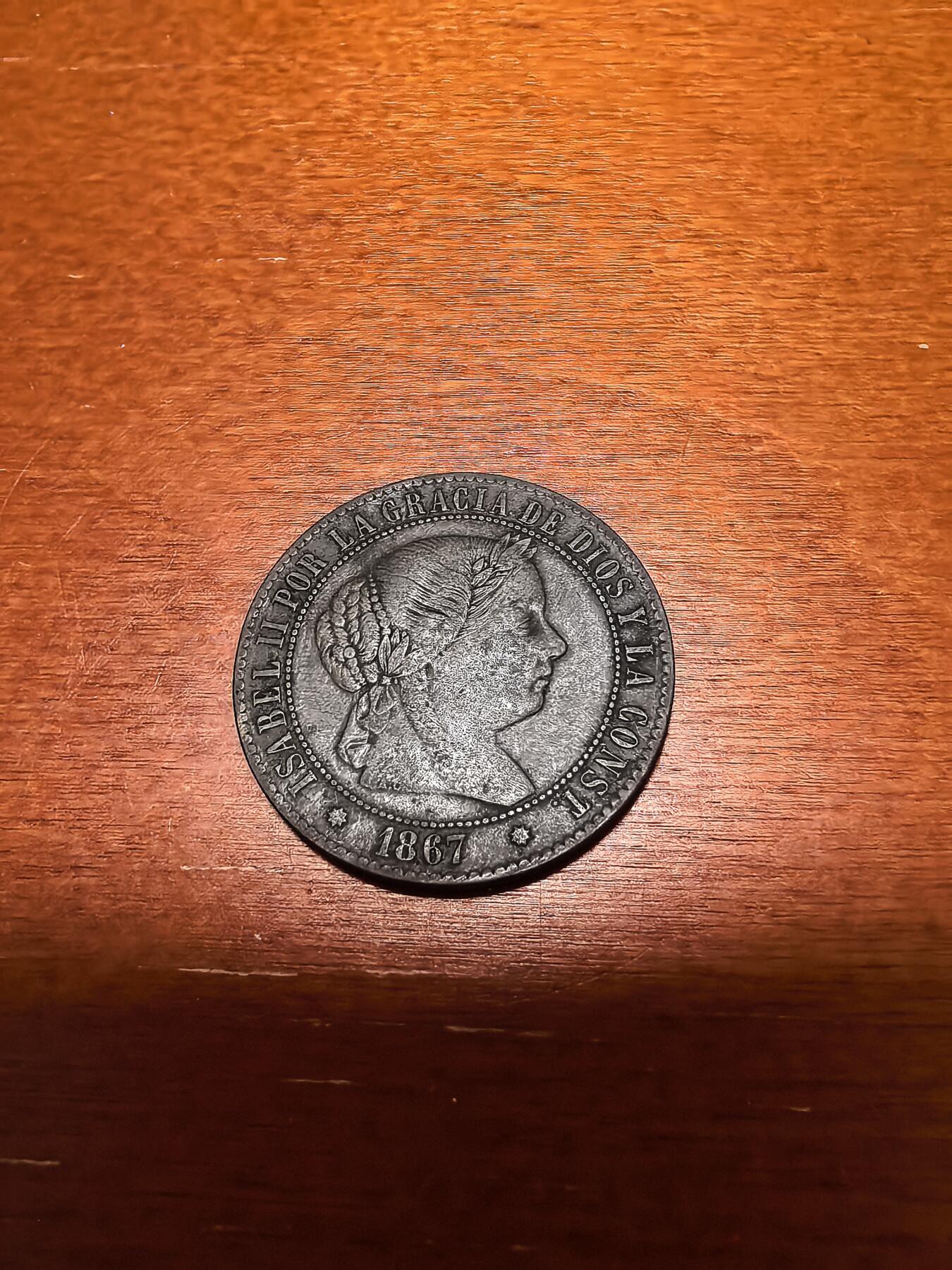 长老汇蛇年精选第四十三场拍卖 1867西班牙伊莎贝拉二世2.5分铜币