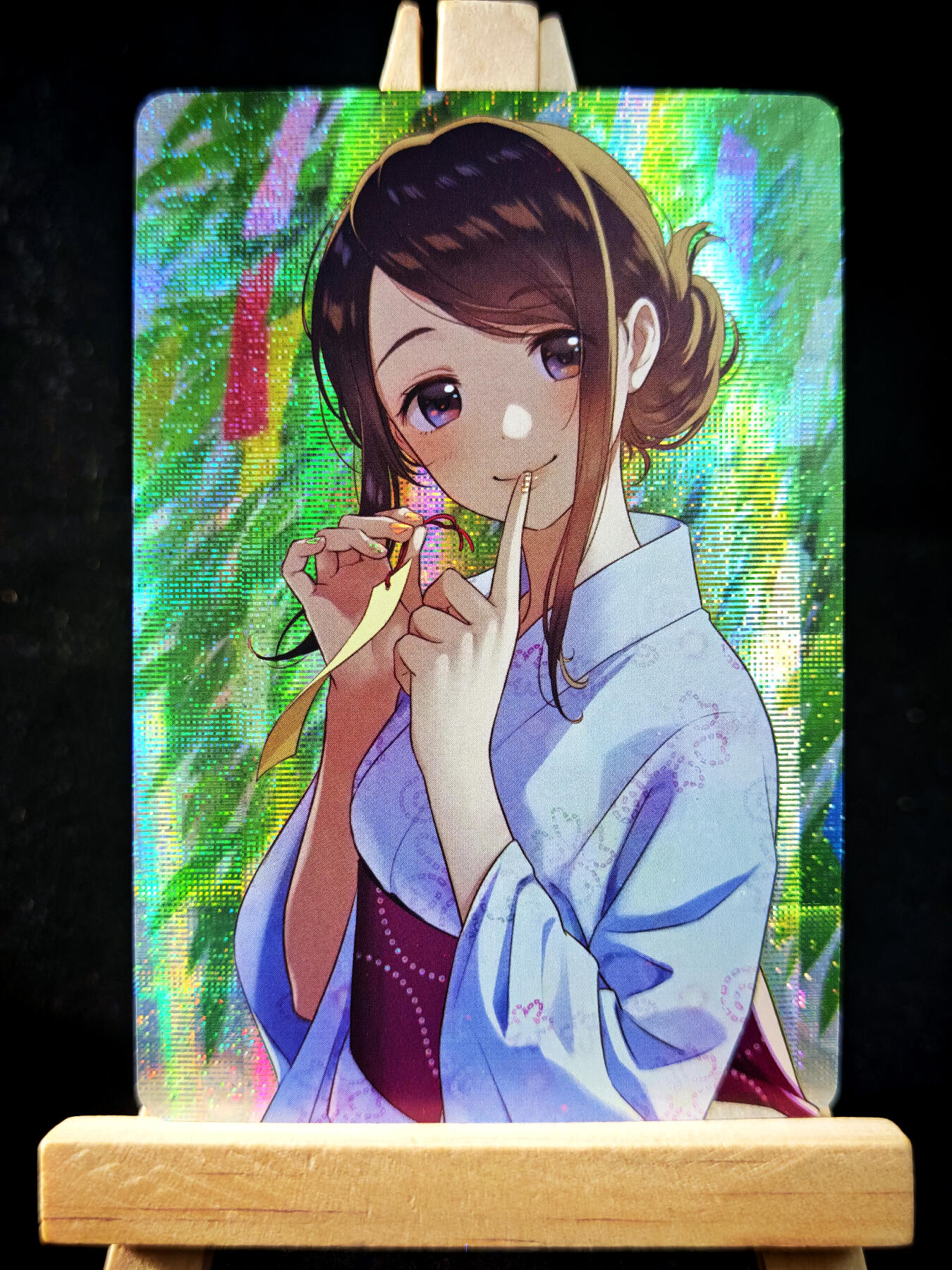 第14期★★0佣收拍★★~【琦卡当当铺】扫码加群抽[包邮券]~结束快~ (分享有奖) 随缘卡牌-可爱美女-纱布闪-1张