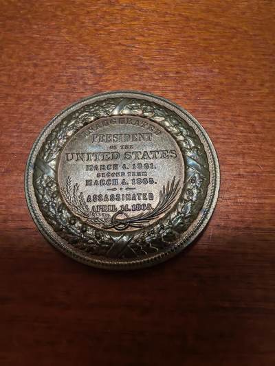 长老汇马年精选第十九场拍卖 1865美国林肯遇刺纪念铜章，19.94克，33MM，美国造币厂，官网报价229美金