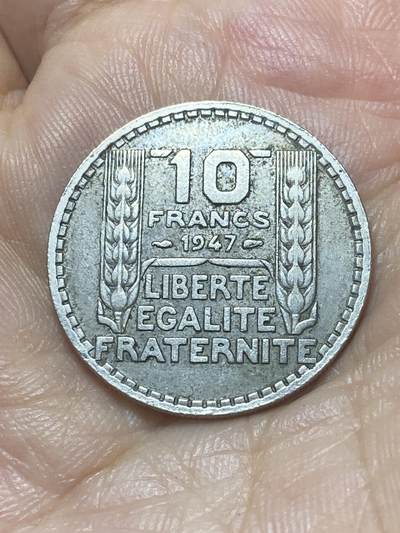 2025年第八十八场(总第一百一十四场）外国好品散币(免佣金) - 法国🇫🇷1947年10法郎(小头版，关门年仅发行3年)