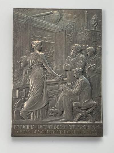 掌中浮雕-藏着的欧洲第035场 - 法国国家艺术学院奖章 ， 48 X 68 mm，镀银铜章， A. PATEY雕刻，五彩包浆
