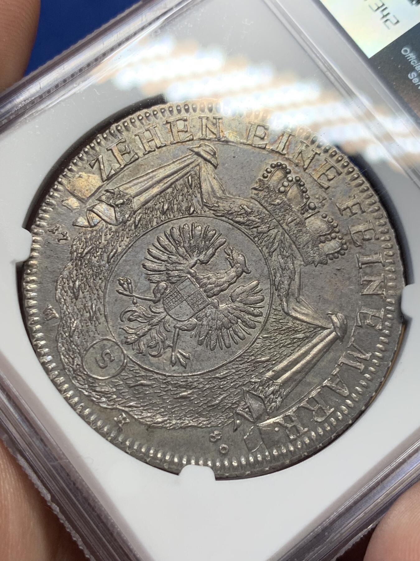 《竞宝斋》第417场 周日，周一，2场连拍 （全场包邮） 唯一冠军分 NGC MS64 德国 勃兰登堡-安斯巴赫侯爵领 1780 查尔斯·亚历山大 泰勒大银币