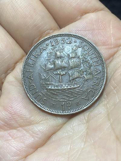 2025年第八十八场(总第一百一十四场）外国好品散币(免佣金) - 少见好品–英属南非1952年1便士(乔治六世逝世年，第三版关门年仅发行2年)