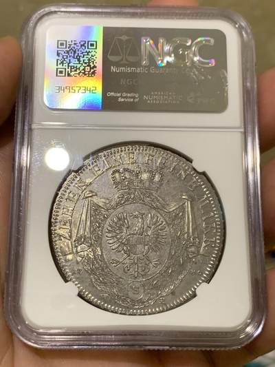 《竞宝斋》第417场 周日，周一，2场连拍 （全场包邮） 唯一冠军分 NGC MS64 德国 勃兰登堡-安斯巴赫侯爵领 1780 查尔斯·亚历山大 泰勒大银币