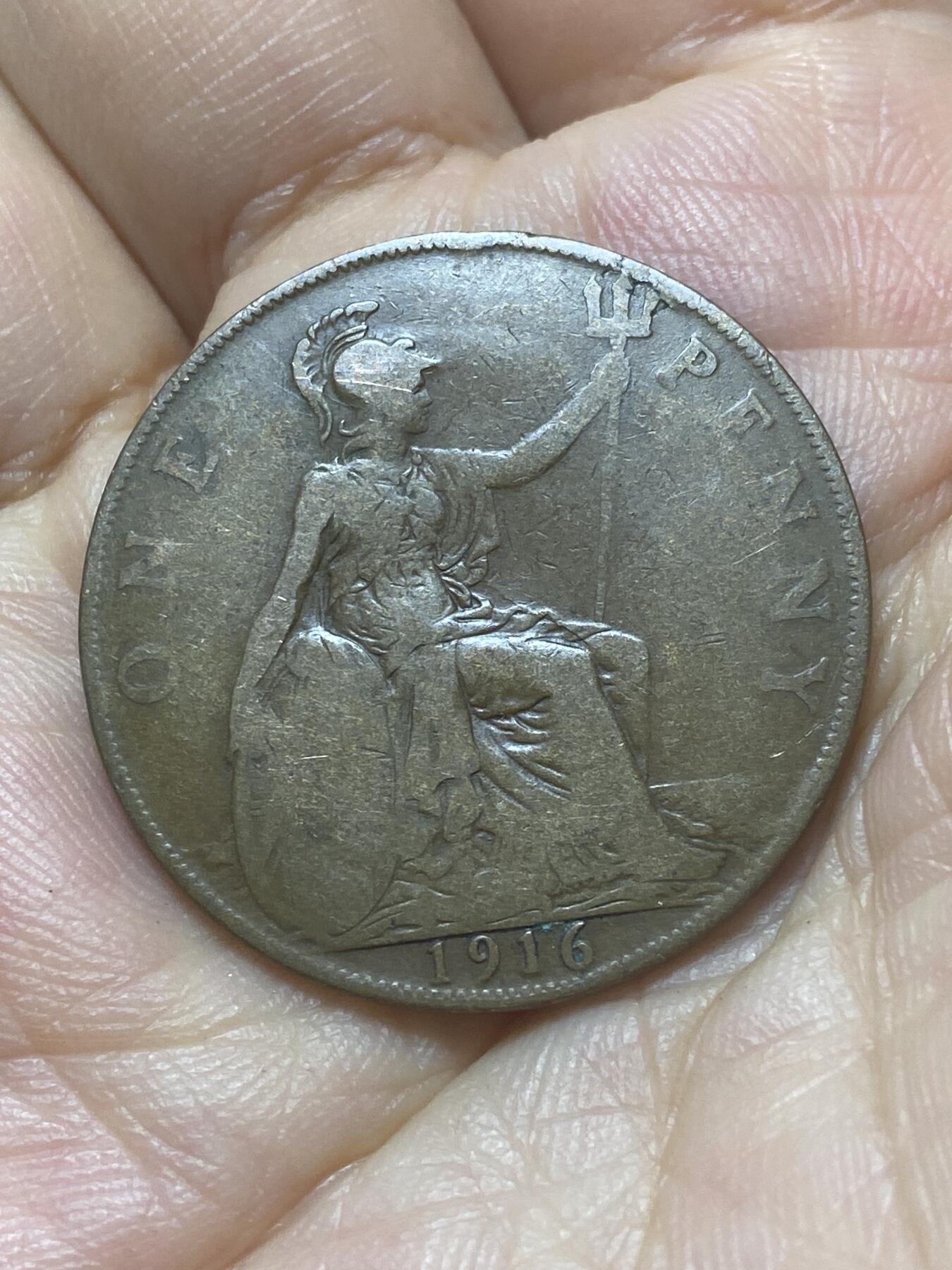 2025年第八十八场(总第一百一十四场）外国好品散币(免佣金) 英国🇬🇧1916年1便士(乔治五世第一版)
