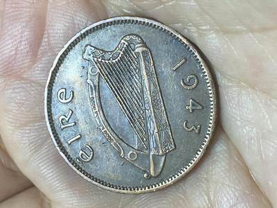 2025年第八十八场(总第一百一十四场）外国好品散币(免佣金) 少见年份–爱尔兰🇮🇪1943年1/2便士(共和国时期第一套)