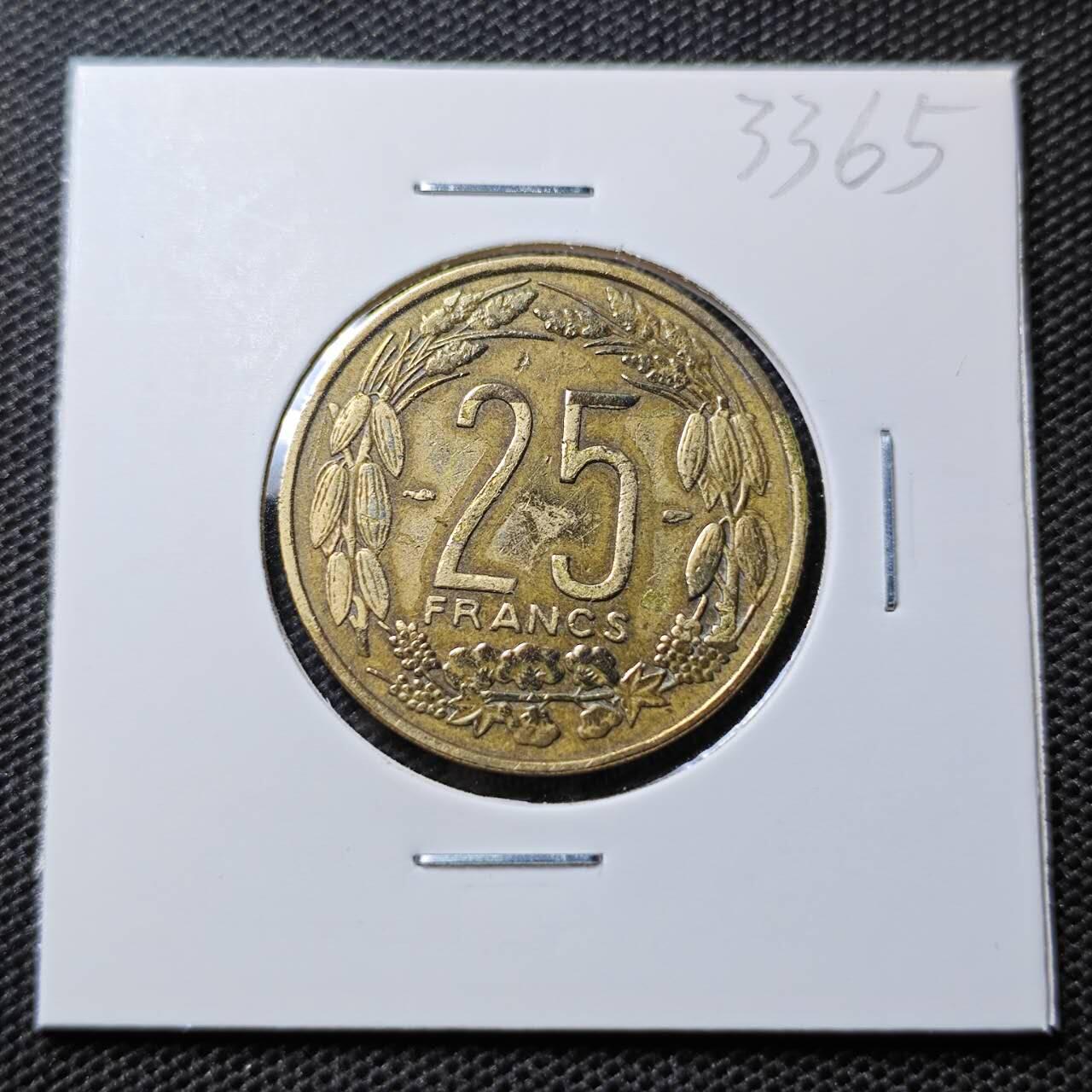KK钱币收藏小铺 第333期 2月预留时间 周末发货  1958喀麦隆25法郎