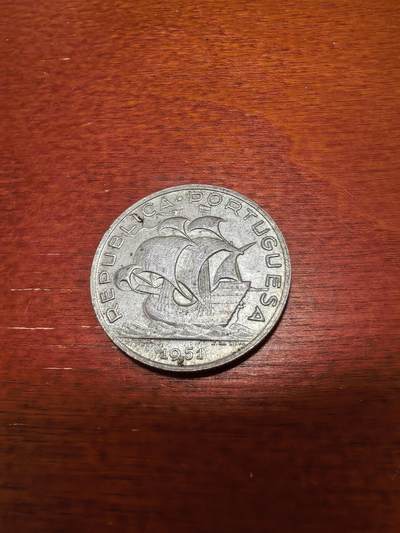 长老汇蛇年精选第四十三场拍卖 - 1951葡萄牙帆船5埃斯库多斯银币