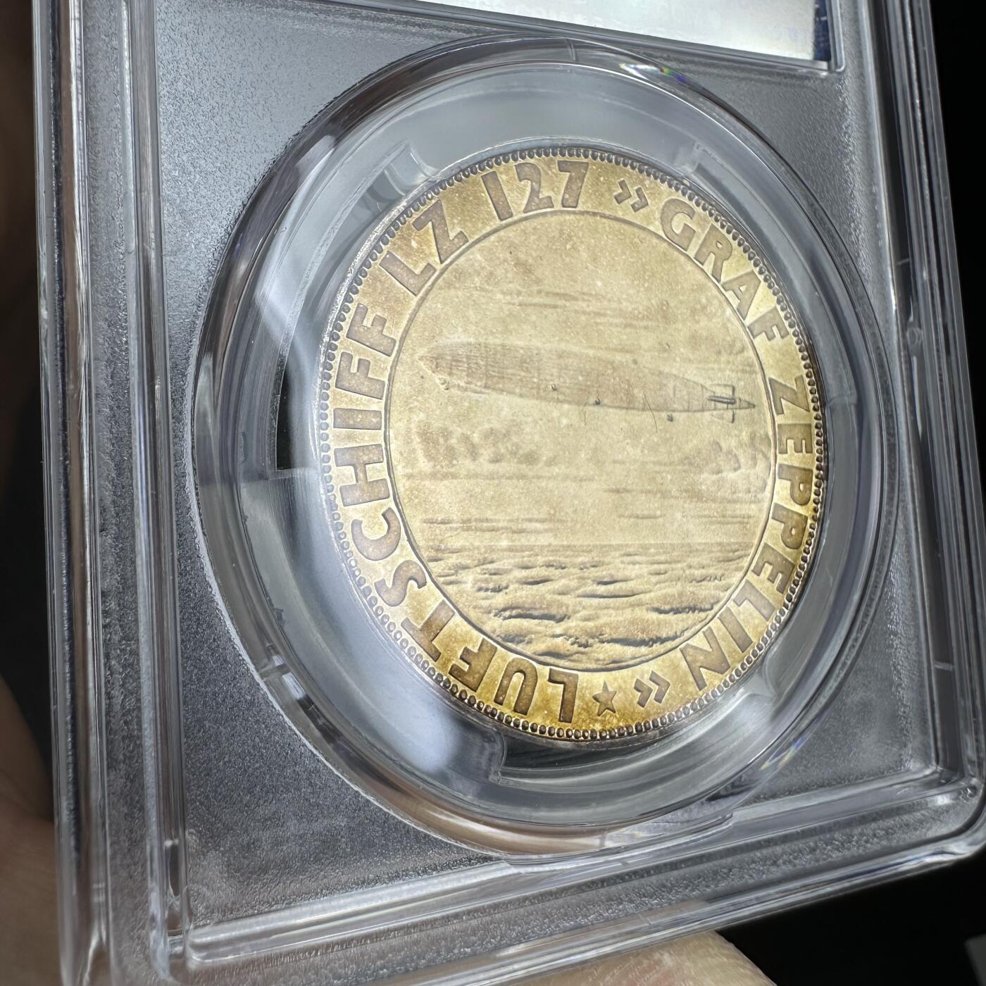1928年齐柏林飞艇银章 PCGS MS63