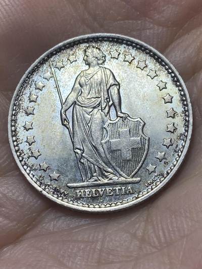 2025年第八十八场(总第一百一十四场）外国好品散币(免佣金) 原光好品–瑞士🇨🇭1965年1法郎银币(第二版，B标，伯尔尼造)