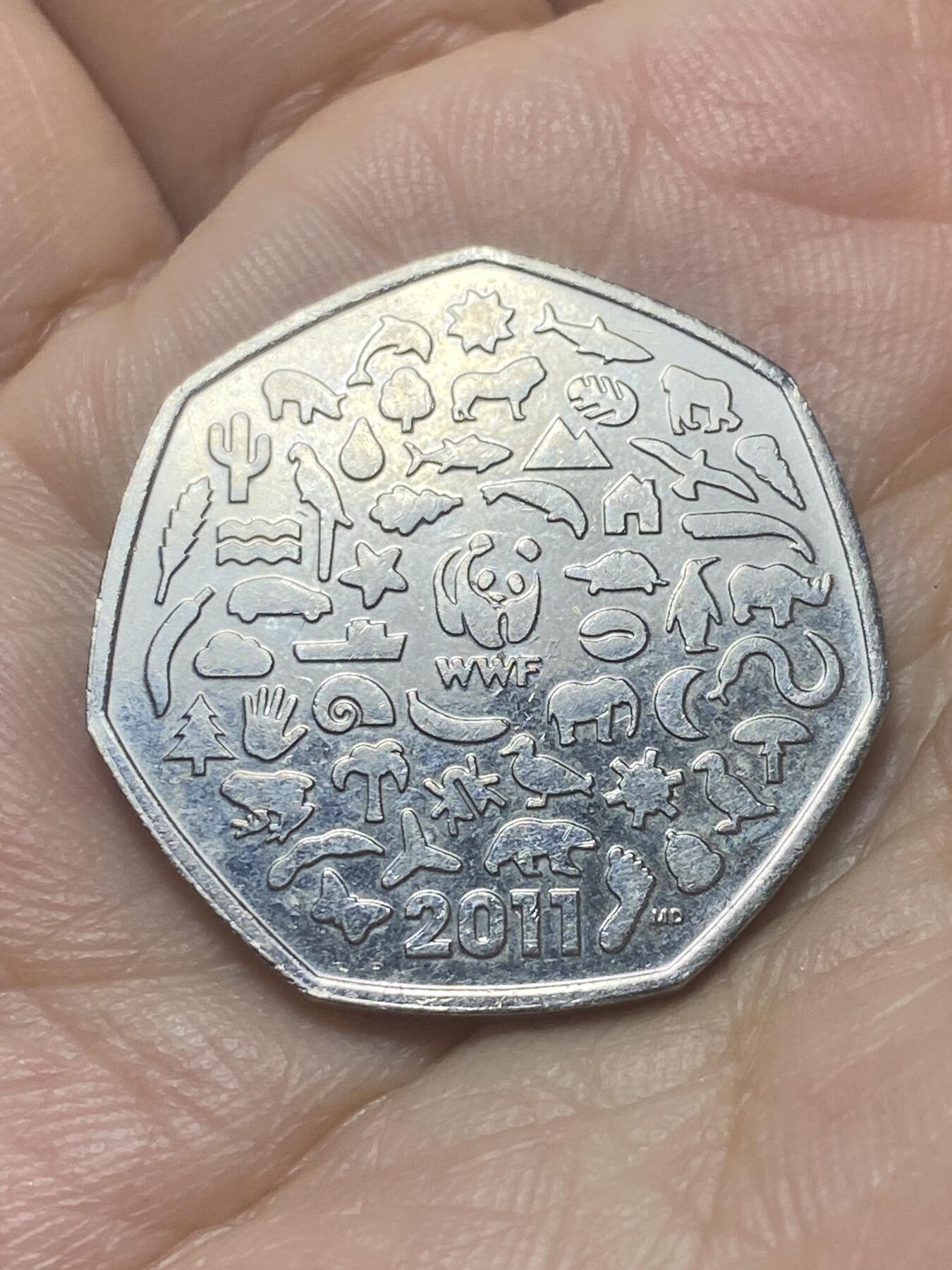 2025年第八十八场(总第一百一十四场）外国好品散币(免佣金) 英国🇬🇧2011单年份50便士(世界自然基金会成立50周年纪念币)