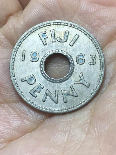 2025年第八十八场(总第一百一十四场）外国好品散币(免佣金) 斐济🇫🇯1963年1便士(伊丽莎白二世第一版)