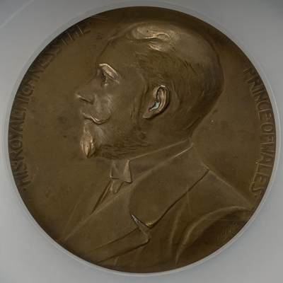 掌中浮雕-藏着的欧洲第035场 - NGC MS63 : 1906年英国伦敦奥地利博览会纪念章，62mm，BHM：3940