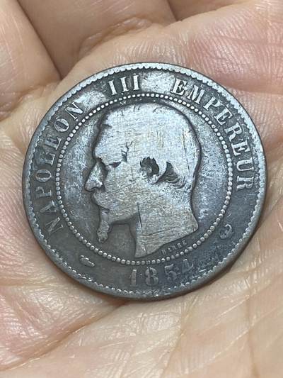 2025年第八十八场(总第一百一十四场）外国好品散币(免佣金) 法兰西第二帝国1854年10生丁(拿破仑三世前期，W标里尔造)