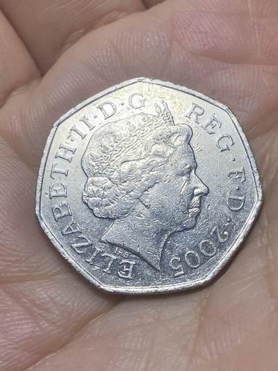 2025年第八十八场(总第一百一十四场）外国好品散币(免佣金) 英国🇬🇧2005年50便士(英国著名作家–塞缪尔·约翰逊英文词典出版250周年纪念币)