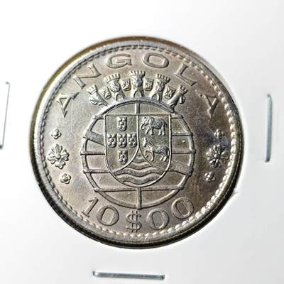 KK钱币收藏小铺 第333期 2月预留时间 周末发货 -  1969葡属安哥拉10埃斯库多镍币