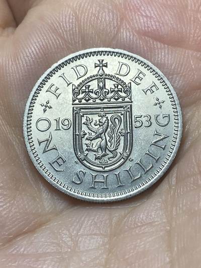 2025年第八十八场(总第一百一十四场）外国好品散币(免佣金) - 好品–英国🇬🇧1953单年份1先令(伊丽莎白二世加冕年，第一版苏格兰盾徽版)