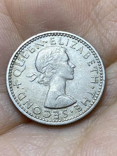 2025年第八十八场(总第一百一十四场）外国好品散币(免佣金) 新西兰🇳🇿1962年6便士(伊丽莎白二世青年桂冠，第二版)