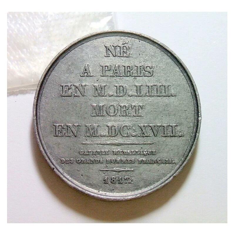 法国1817年 历史学家德图高浮雕精制大合金章 40MM