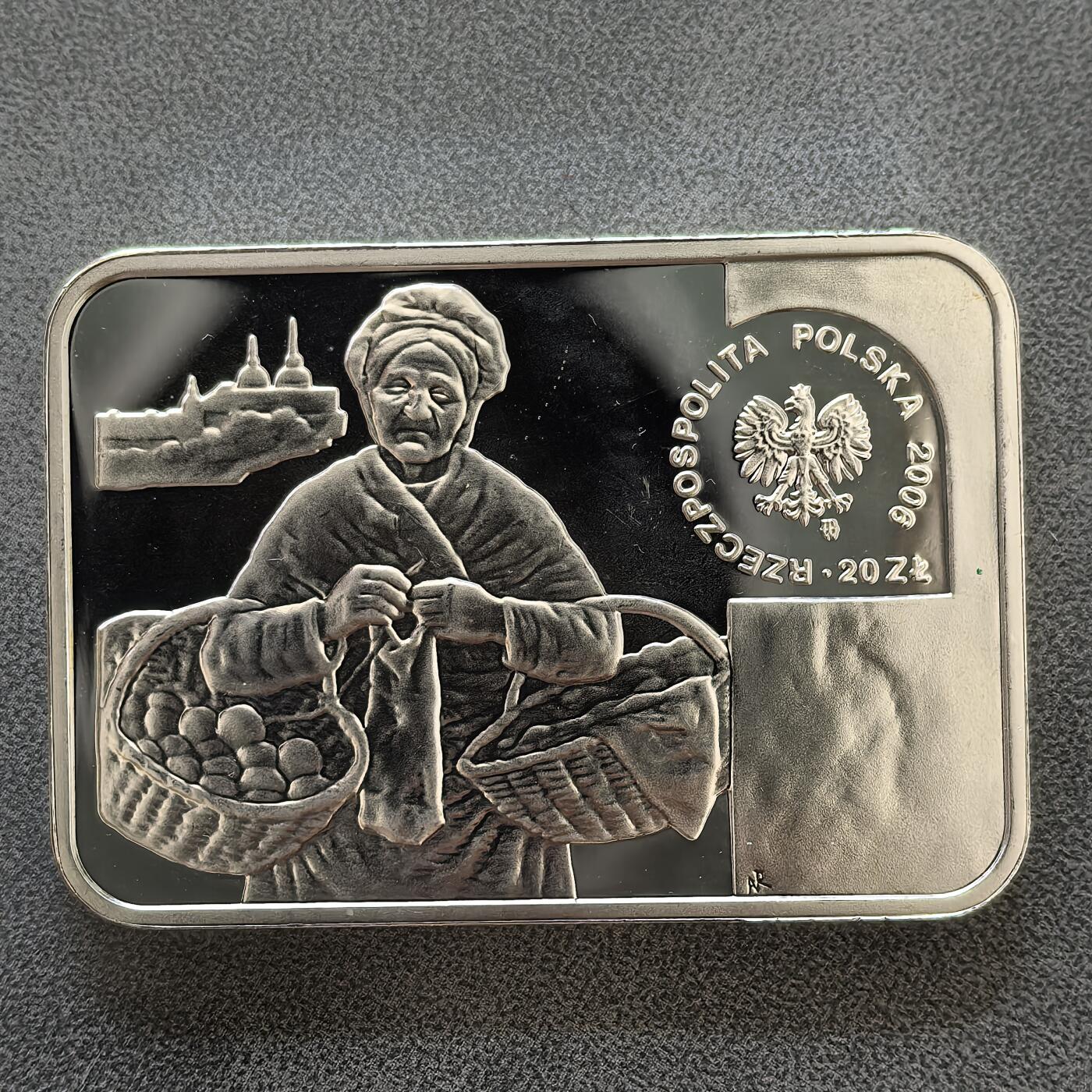 道一币馆币章第一百四十五场 原盒 波兰2006年画家 亚历山大·吉尔米斯基逝世105周年20兹罗提彩绘银币  28.28g 925S