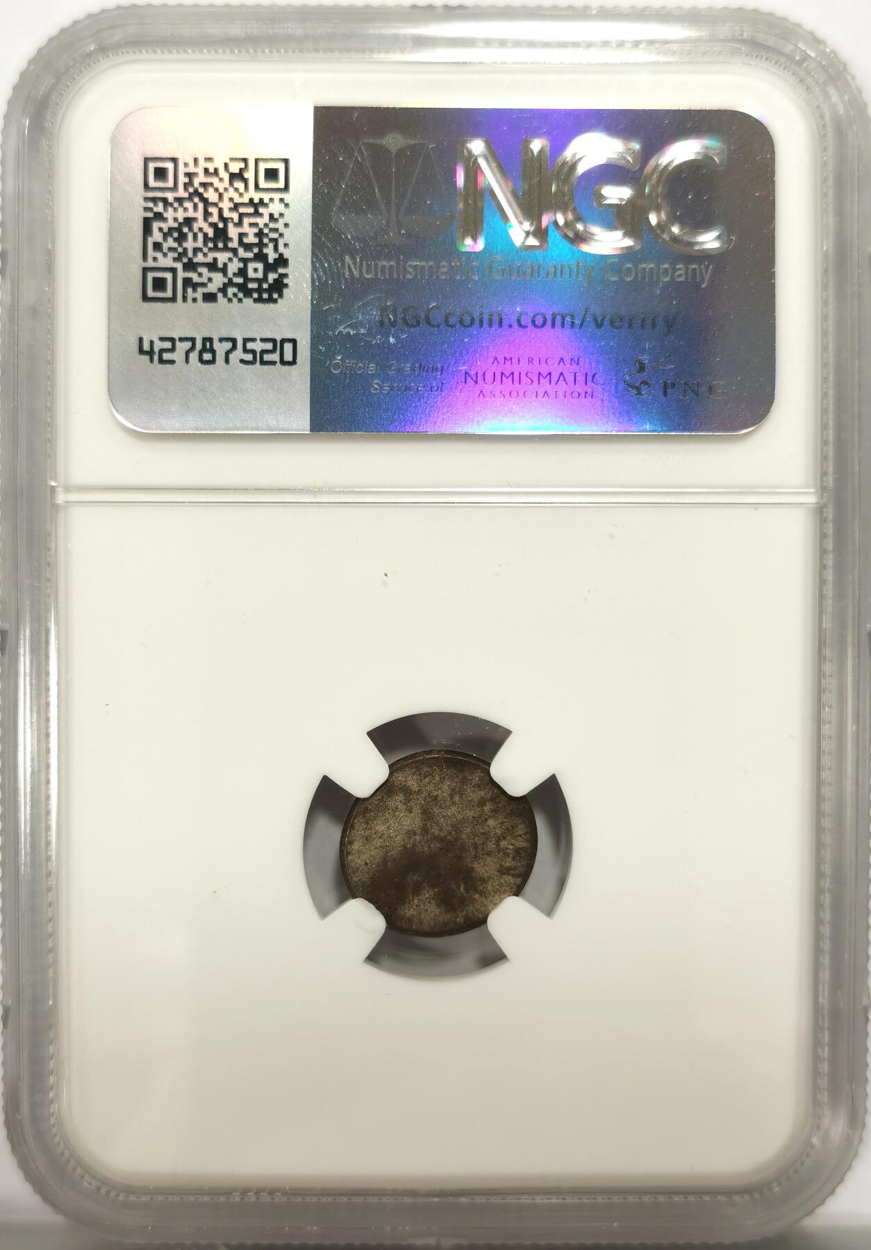博洋堂世界钱币拍卖第139期（全场包邮） NGC AU55 柬埔寨1600年-1860年神鸟2PE银币，打制上佳，淡彩美品。