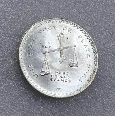 世界钱币专场拍卖 - 原光好品1980年墨西哥天平铸币机大银币 33.6克 92.5%银