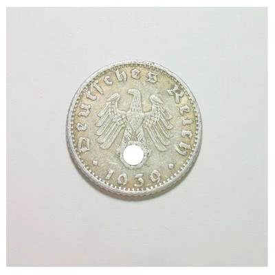 德国第三帝国1939年A版50芬尼 好品 - 德国第三帝国1939年A版50芬尼 好品
