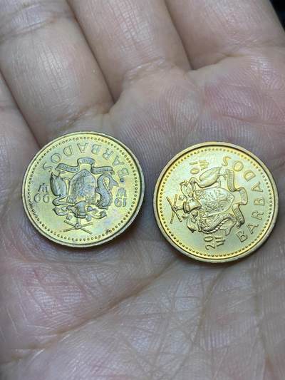 2025年第八十八场(总第一百一十四场）外国好品散币(免佣金) 好品–巴巴多斯🇧🇧2枚：1999年，2001年5分