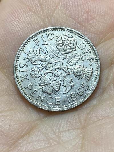 2025年第八十八场(总第一百一十四场）外国好品散币(免佣金) - 英国🇬🇧1965年6便士(伊丽莎白二世青年桂冠，第二版)