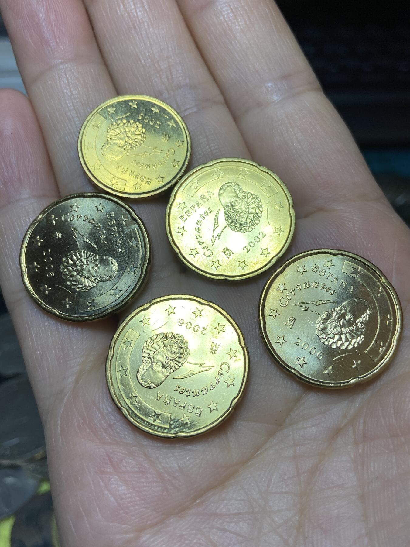 2025年第八十八场(总第一百一十四场）外国好品散币(免佣金) 西班牙🇪🇸原光10、20欧分5枚