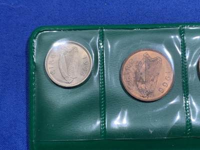 《竞宝斋》第417场 周日，周一，2场连拍 （全场包邮） 英属爱尔兰1966年原光年套，共8枚硬币，2先令6便士-1/4便士。小面值少。动物设计趣味独特，细节见图。