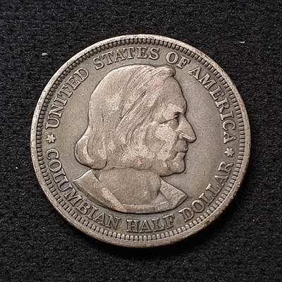 【全场包邮】纯粹捡漏拍459场-银币套币场 - 美国1893年半元哥伦布发现新大陆400周年纪念银币