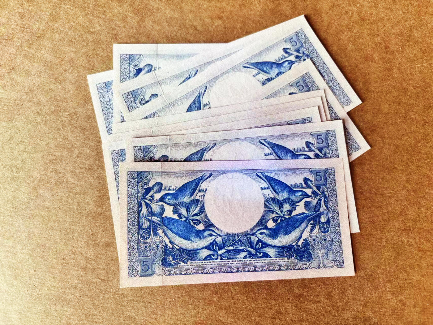 【Blue Auction】世界纸币精拍第722期——18级TOP拍卖/信誉/品质/专业/高效💫 【一组10张】印尼 1959年5卢比 花鸟版 UNC/UNC-