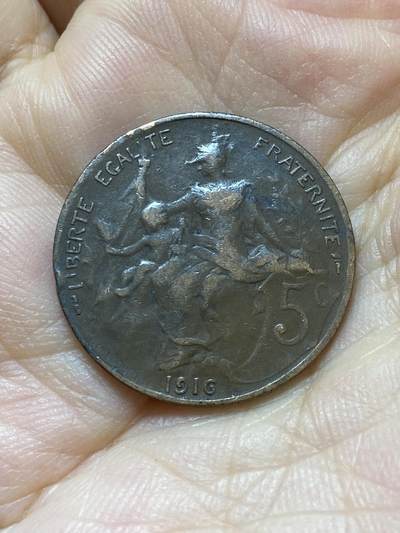 2025年第八十八场(总第一百一十四场）外国好品散币(免佣金) - 法国🇫🇷1916年5生丁