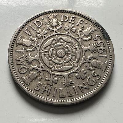 🌹外币初藏🌹🐯2025年第100场  每周二四六晚8️⃣点 接代拍 - 英国1955年两先令