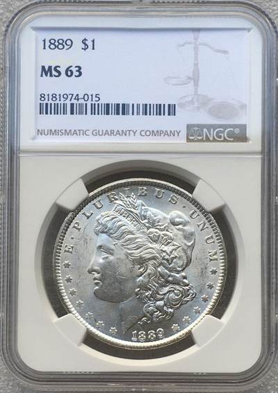 世界钱币专场拍卖 - NGC MS63分1889年美国摩根女神一元银币