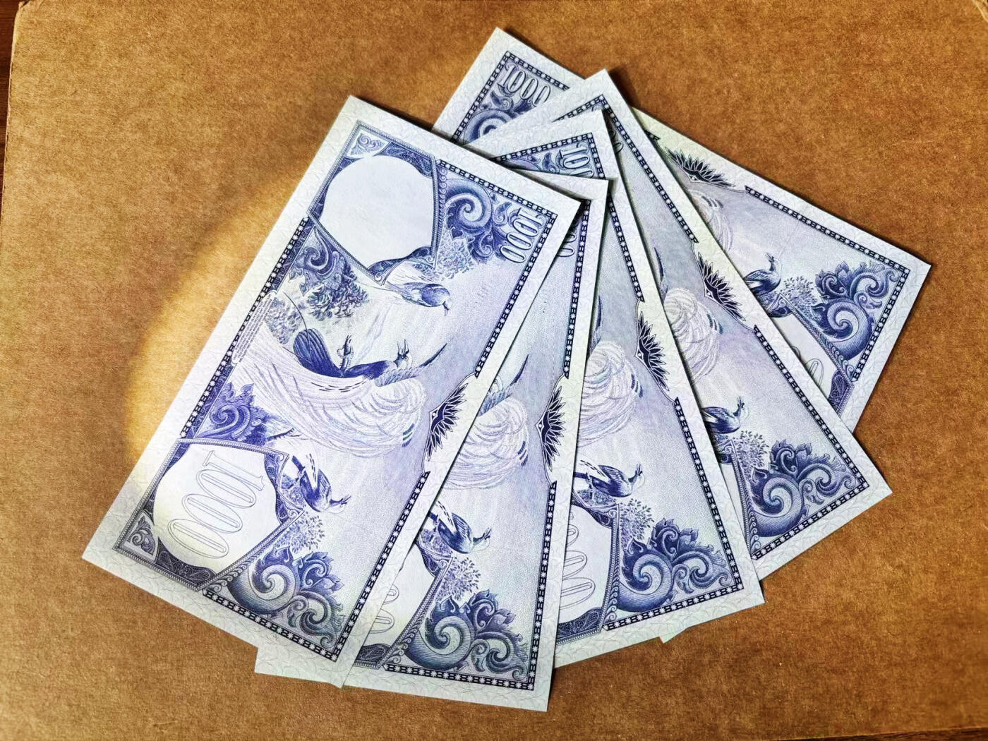 【Blue Auction】世界纸币精拍第722期——18级TOP拍卖/信誉/品质/专业/高效💫 【一组5张】印尼 1959年1000卢比 经典天堂鸟 全新UNC