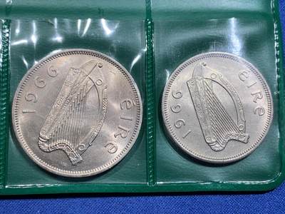 《竞宝斋》第417场 周日，周一，2场连拍 （全场包邮） 英属爱尔兰1966年原光年套，共8枚硬币，2先令6便士-1/4便士。小面值少。动物设计趣味独特，细节见图。