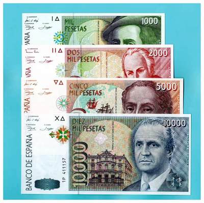 全新UNC  西班牙1992年1000 2000 5000 10000比赛塔4枚全套 稀少 - 全新UNC  西班牙1992年1000 2000 5000 10000比赛塔4枚全套 稀少