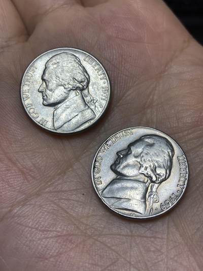 2025年第八十八场(总第一百一十四场）外国好品散币(免佣金) 美国🇺🇸2枚：1969年、1971年5分(D标，丹佛造)