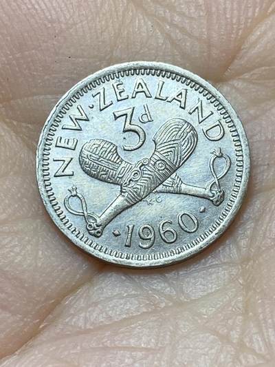 2025年第八十八场(总第一百一十四场）外国好品散币(免佣金) - 好品–新西兰🇳🇿1960年3便士(伊丽莎白二世青年桂冠，第二版)