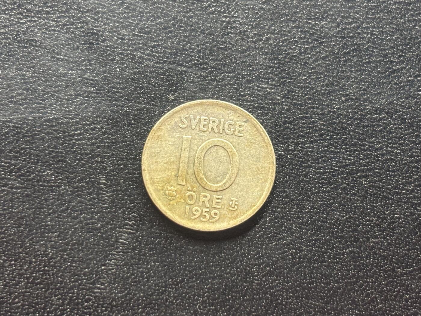 邮泉阁限时拍卖第二十四场 各国硬币专场（硬币在国外） 瑞典1959年10欧尔0.400银币1.4克
